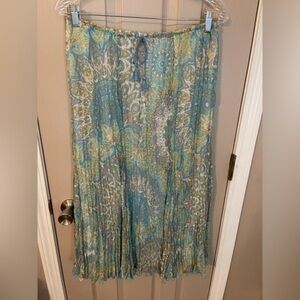 Ruby Rd. pastel paisley mandala kaleidoscope lined broom skirt.